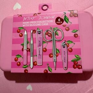 Betsey Johnson Pink Cherry Mani-Pedi Set